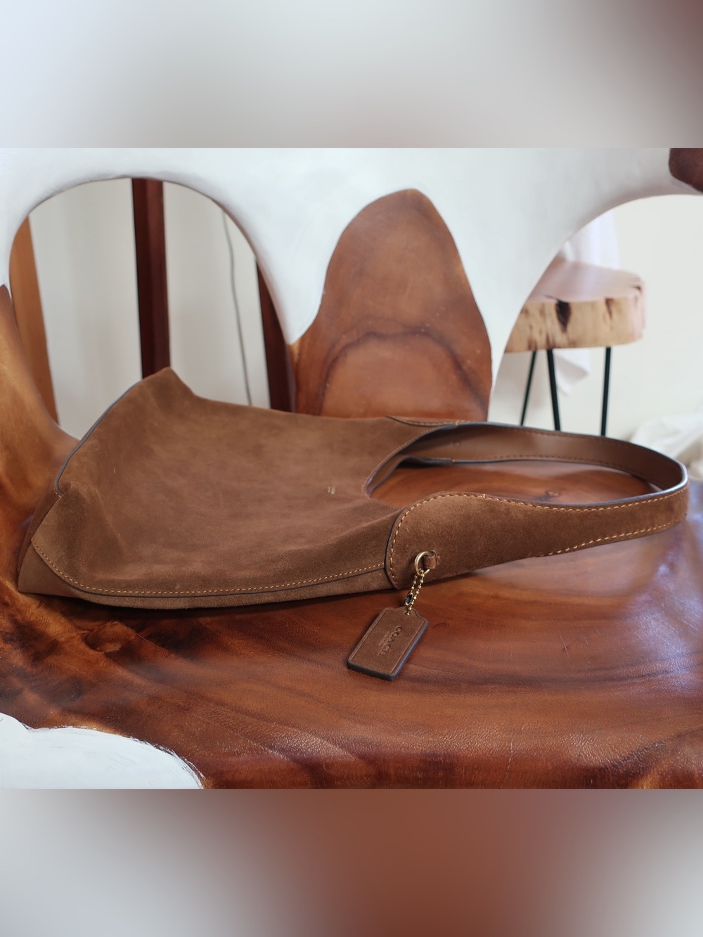 Coach Brooklyn 28 in Warm Brown Suede - Picture 5 of 14